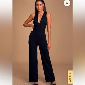 Lulus Black Open Back Jumpsuit - EUC